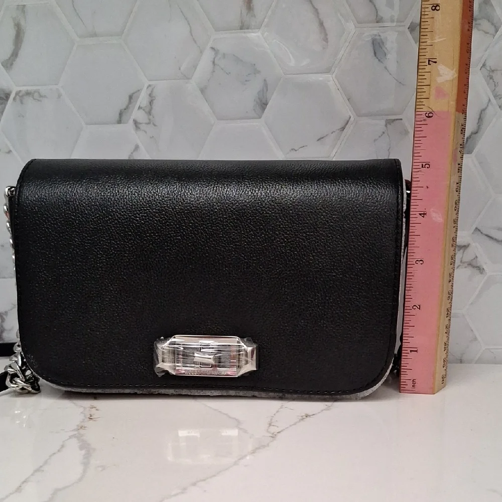 Rebecca Minkoff Black Crossbody Bag with Silver Chain - Picture 10 of 14